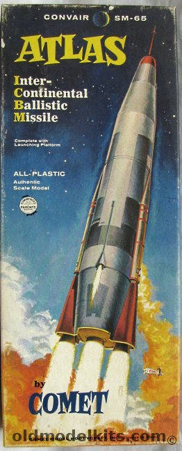 Comet 1/115 Convair SM-65 Atlas ICBM Missile With Launching Platform, PL803-98 plastic model kit